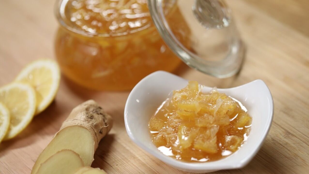 Improves immunity and male erection, delicious ginger and lemon jam